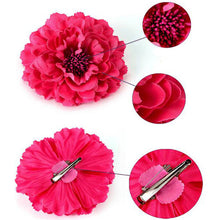 Load image into Gallery viewer, Peony Flower Hair Clip Lime
