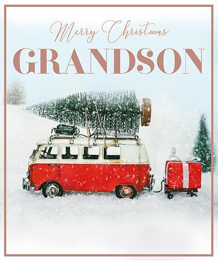 Photographic Christmas Grandson Card
