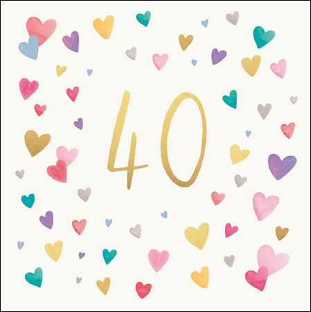 Pink Hearts 40 Card