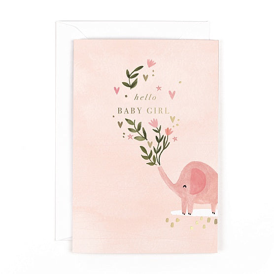 Pixie Baby Girl Elephant Card