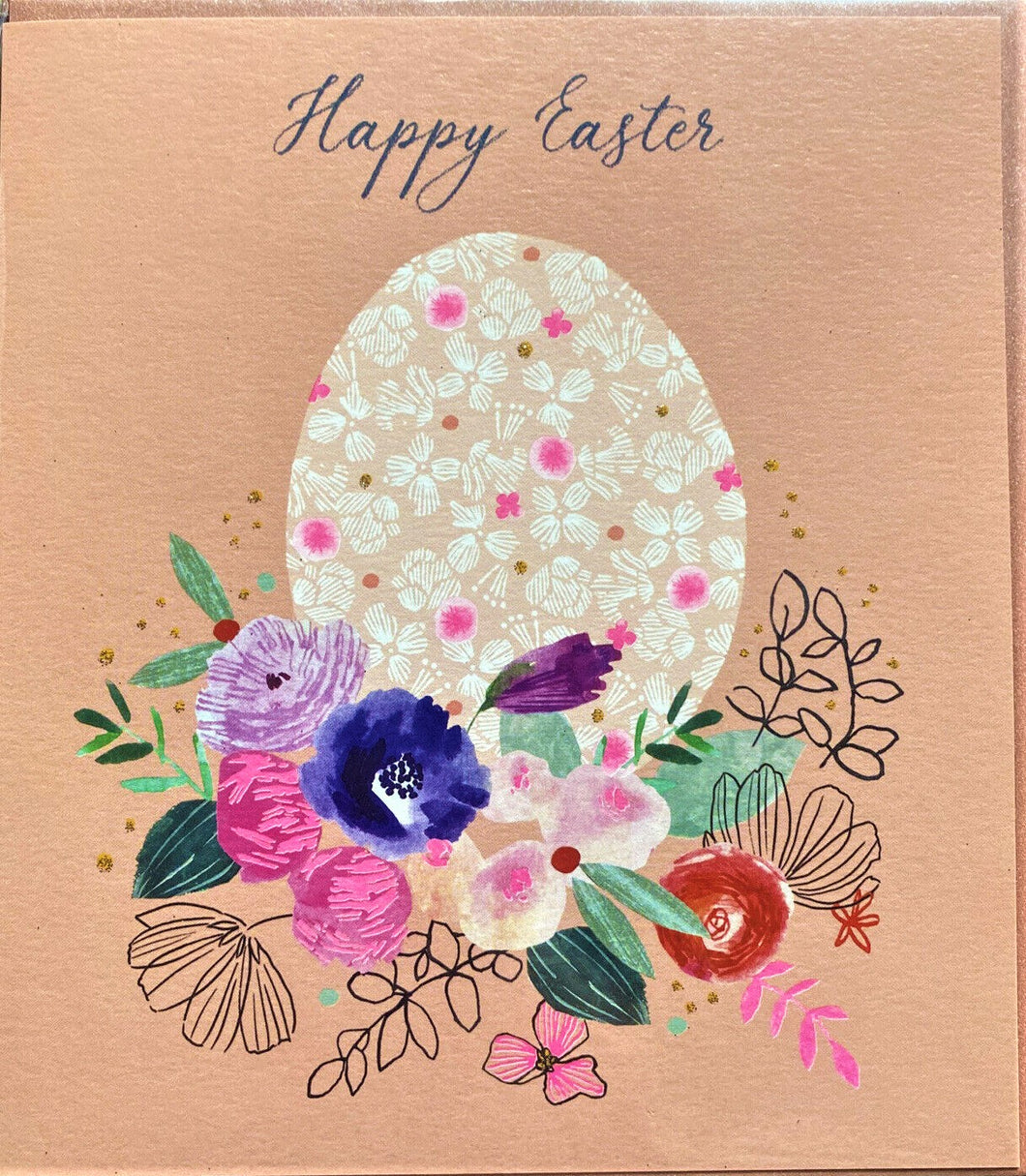Happy Easter Floral Egg Card