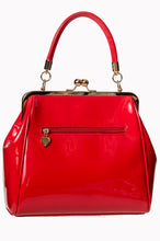 Load image into Gallery viewer, Gloss Bow 1950s Style Bag Red
