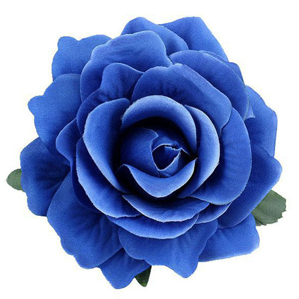 Rose Flower Hair Clip Blue