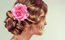 Load image into Gallery viewer, Rose Flower Hair Clip Cream &amp; Pink
