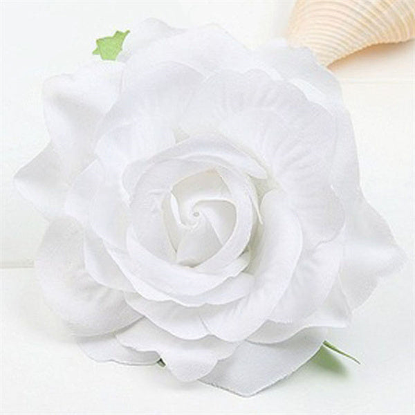 Rose Flower Hair Clip White
