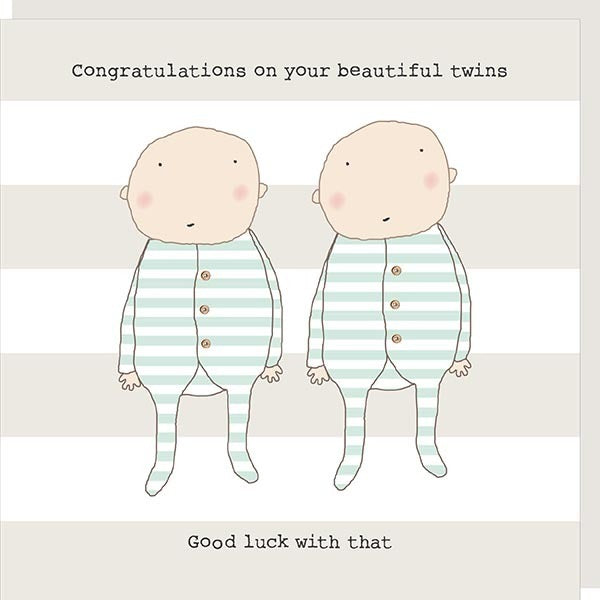 Rosie Made a Thing Congratulations Beautiful Twins Card