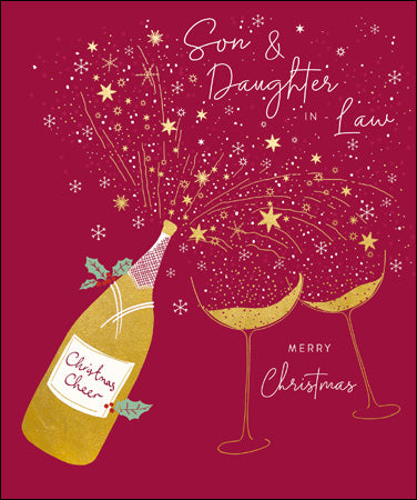 Son & Daughter In Law Merry Christmas Bubbly Card