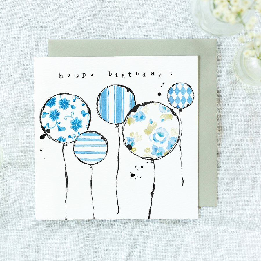 Still Sunday Birthday Blue Balloons Card