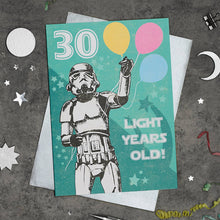 Load image into Gallery viewer, Star Wars Stormtrooper 30 Light Year Old Card
