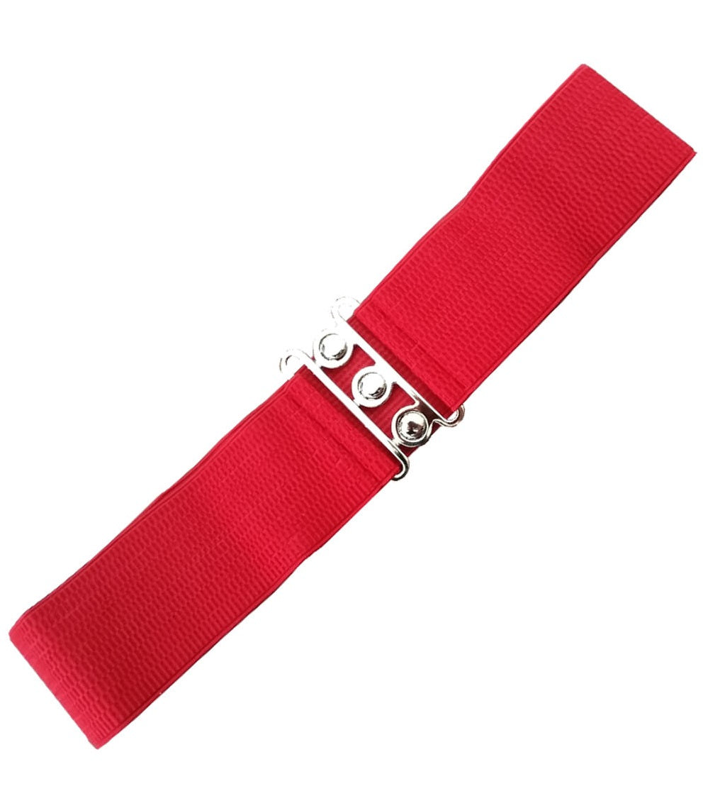 Vintage Style Stretch Belt Red