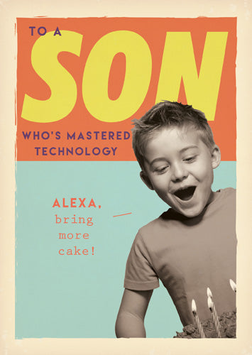 Technicolour Son Alexa Birthday Card
