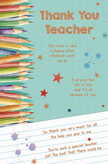 Wishing Well Thank You Teacher Card