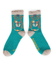 Load image into Gallery viewer, Powder Initial Socks Letter U
