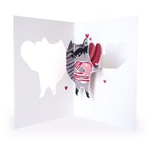 Load image into Gallery viewer, Pop Up Valentine 3D Raccoon Card
