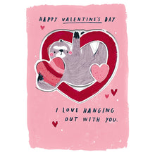 Load image into Gallery viewer, Pop Up Valentine 3D Sloth Card
