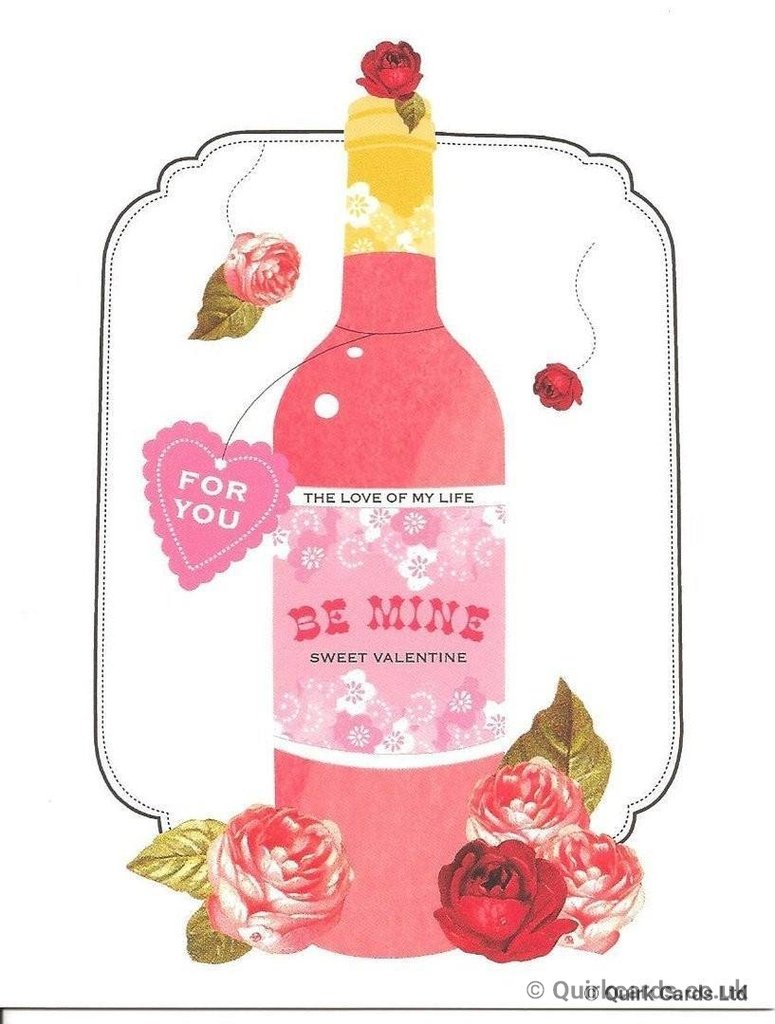 Vintage Valentine Be Mine Bottle Card