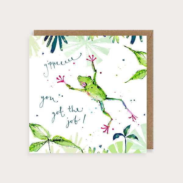 Watercolour Got The Job Frog Card