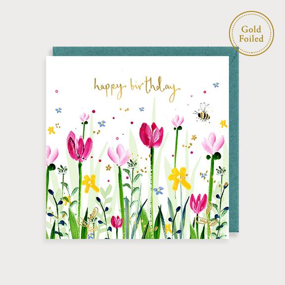 Blooming Wonderful Happy Birthday Tulips Card