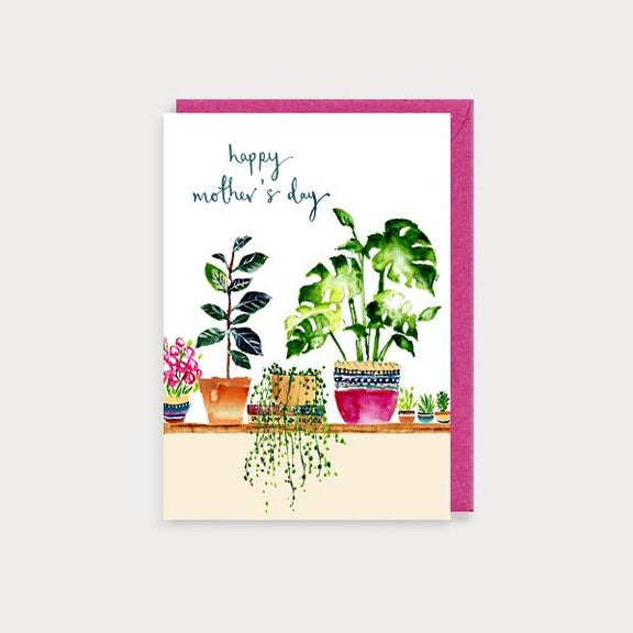 Watercolour Happy Mother's Day Plants Card
