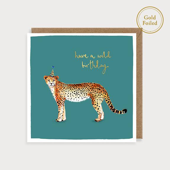 Watercolour Have A Wild Birthday Cheetah Card