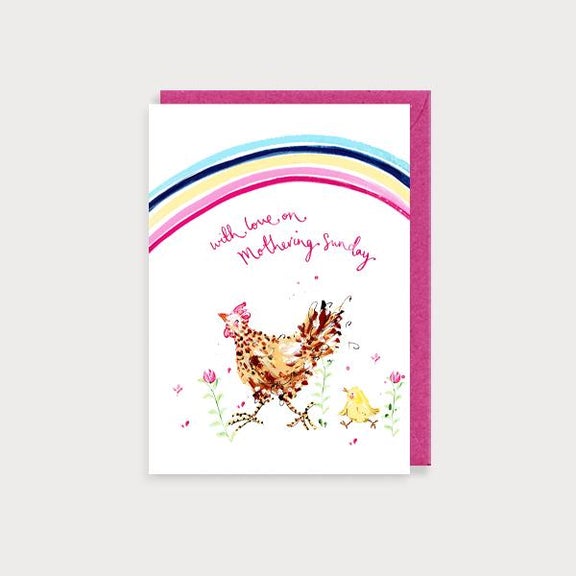 Watercolour Love On Mothering Sunday Chicken Card