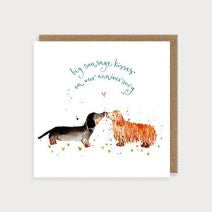 Watercolour Sausage Dogs Our Anniversary Card