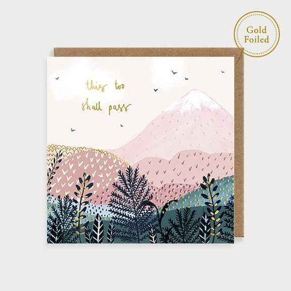 Watercolour This Too Shall Pass Mountain Card