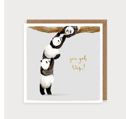Watercolour You Got This! Pandas Card