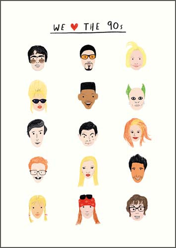20th Century Icons We Love The 90s Card