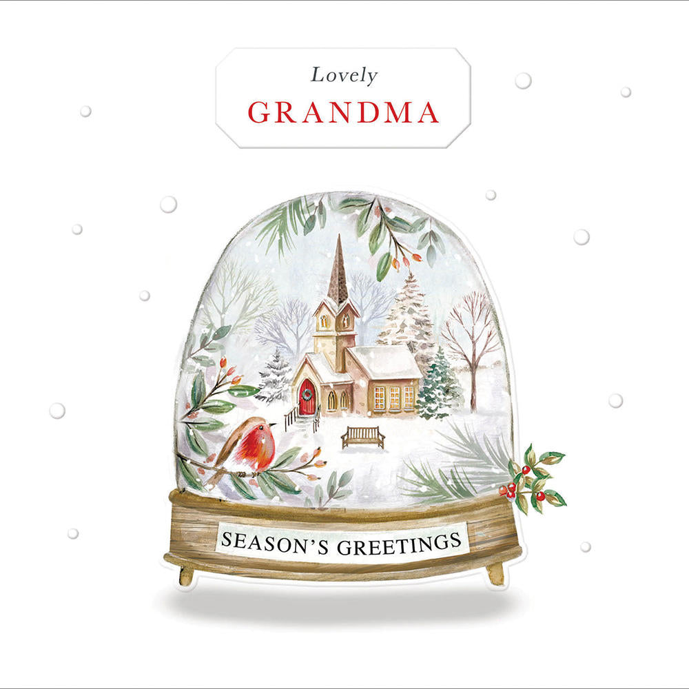 White Christmas Lovely Grandma Card