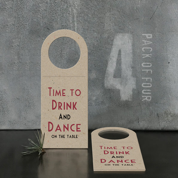 Wine Bottle Tags Time To Drink & Dance