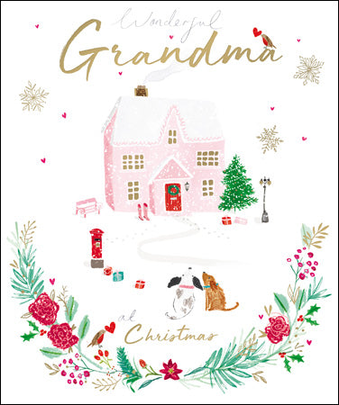 Wonderful Grandma At Christmas House Card