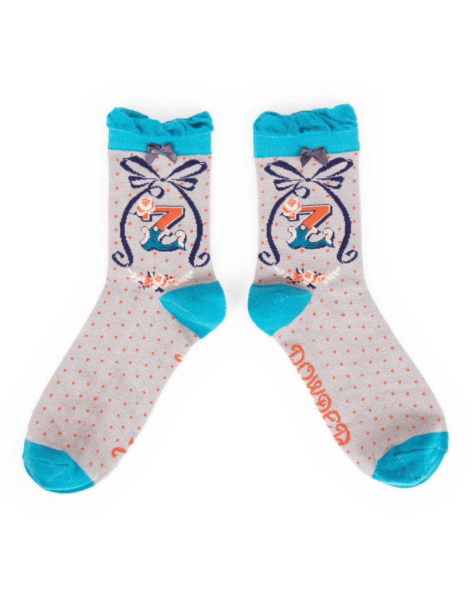 Powder Initial Socks Letter Z