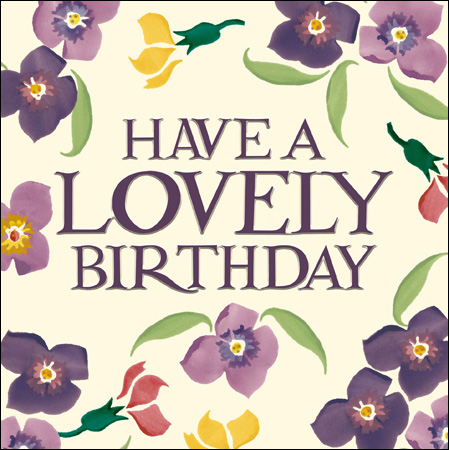 Emma Bridgewater Lovely Birthday Pansies Card