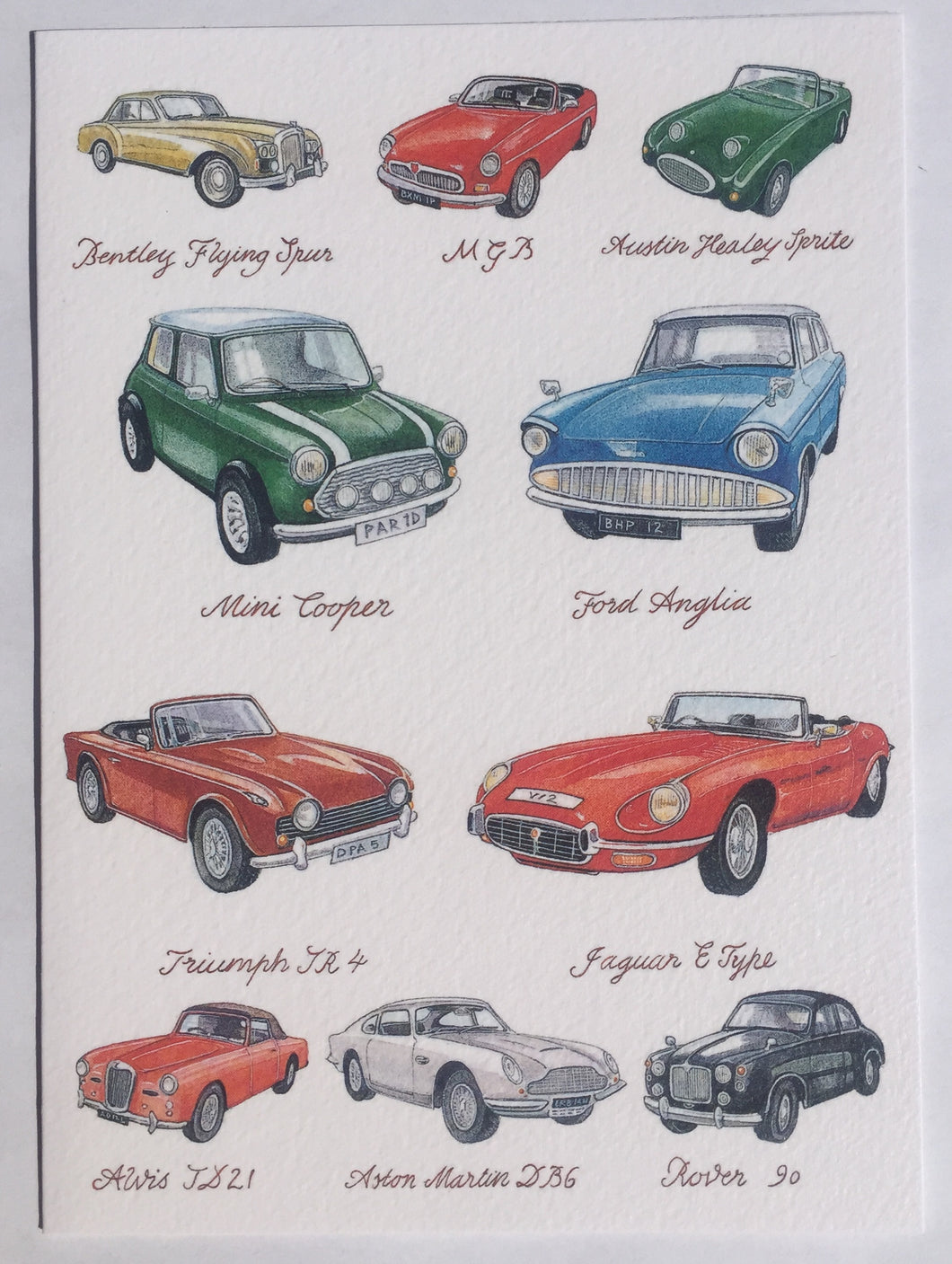 Vintage British Cars Card