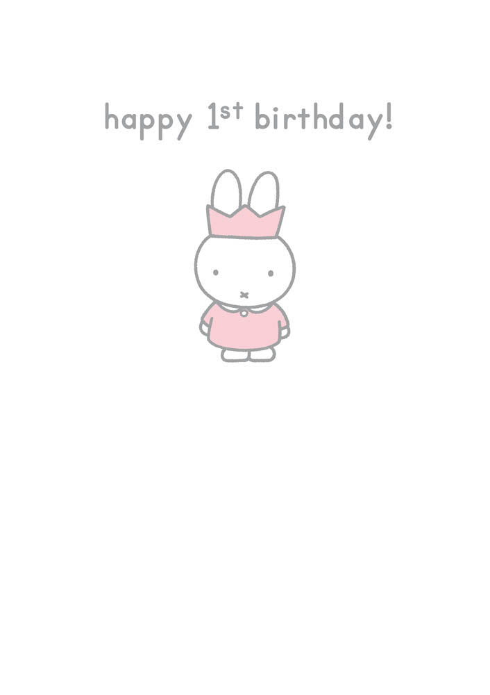 Miffy 1st Birthday Pink Card