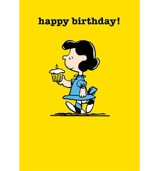 Snoopy Cupcake Lucy Happy Birthday Card