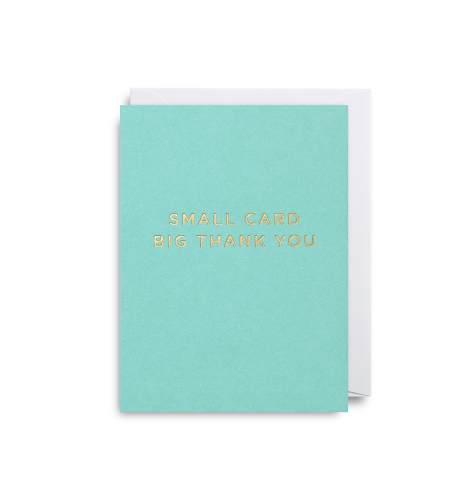 Mini Card Small Card Big Thank You Turquoise