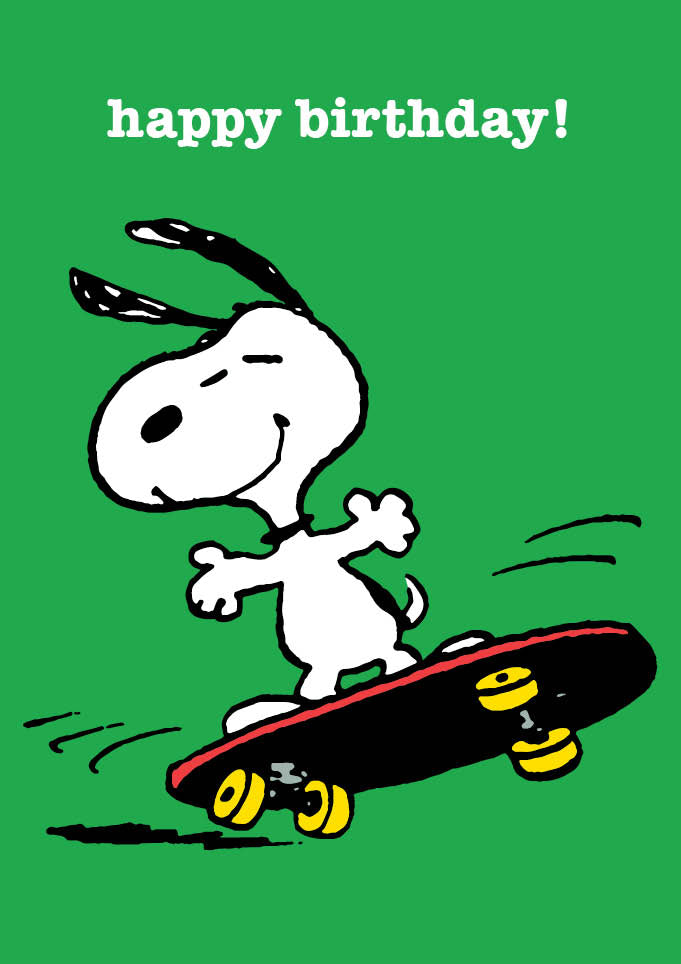 Snoopy Happy Birthday Skateboard Card