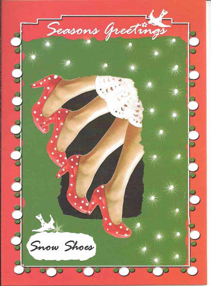 Snow Shoes Retro Christmas Card